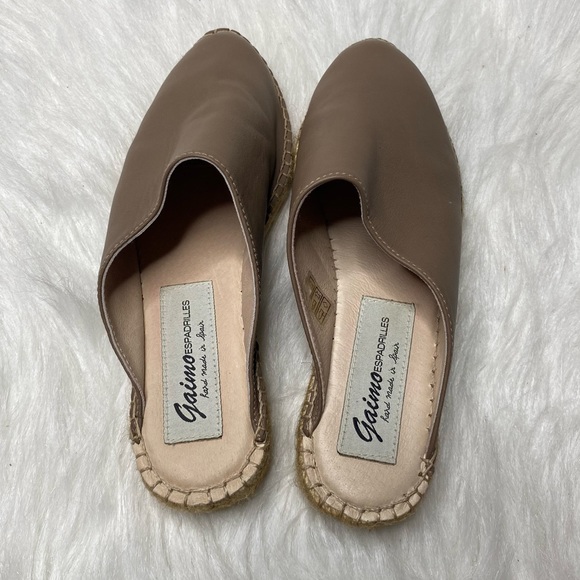 Gaimo Espadrilles Leather Almond Toe Mules Sandals Size EU37 US 6.5 - Picture 5 of 10